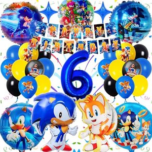 Sonic Geburtstagsdeko z. B. zum 6. Geburtstag