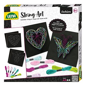 Bastelset String Art Schmetterling und Herz