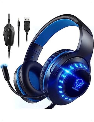 Pacrate PC Gaming-Headset für PS4, Xbox One, PS5, PS4 + Headset mit Mikrofon
