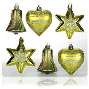 com-four - 6-teiliges Set Christbaumschmuck