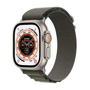 Apple Watch Ultra (GPS + Cellular, 49mm) Smartwatch - Titangehäuse, Alpine Loop Grün - Small. Fitnes
