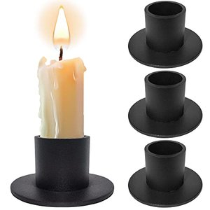4 Stück schwarze Kerzenständer