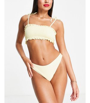 Bikinihose in Zitronengelb mit hohem Beinausschnitt