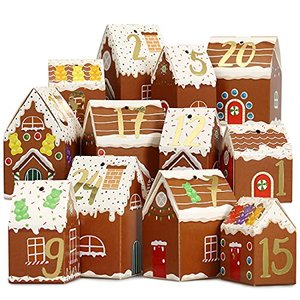 DIY Adventskalender zum Basteln und Befüllen - Lebkuchen Häuser - 24 Bunt