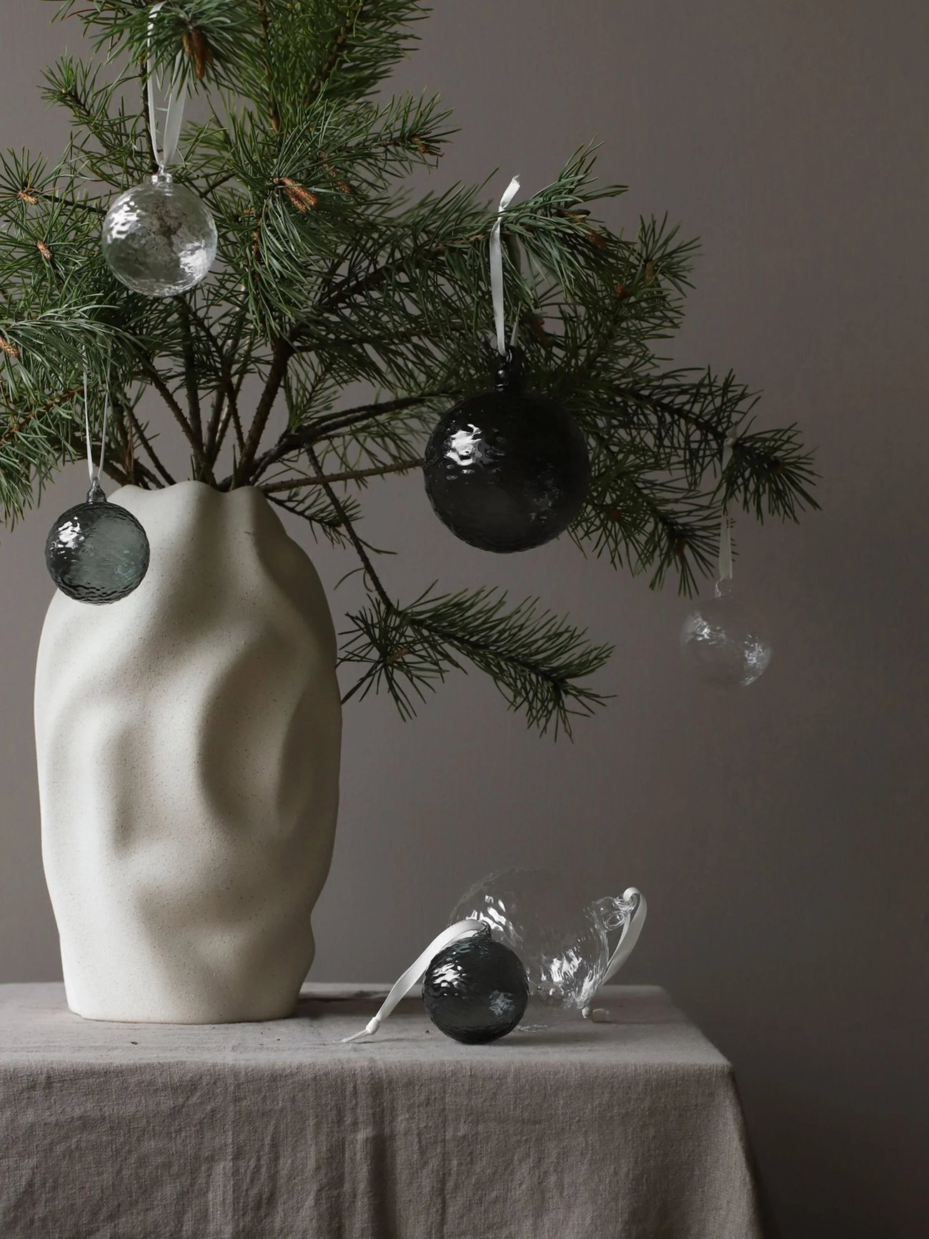 Weihnachtskugeln Gry Marble, 4er-Set