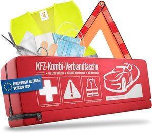 KFZ-Kombitasche - Warndreieck, Warnweste & Verbandskasten