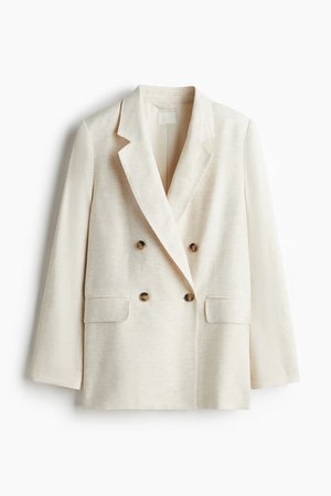 Blazer aus Leinenmix - Beige - Damen