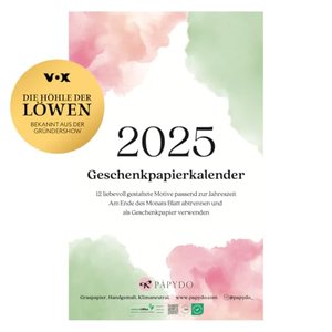 PÁPYDO Geschenkpapierkalender Wandkalender 2024 Designkalender