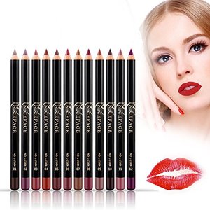 12 Farben Lippenkonturenstift Set, wasserdicht & langanhaltend