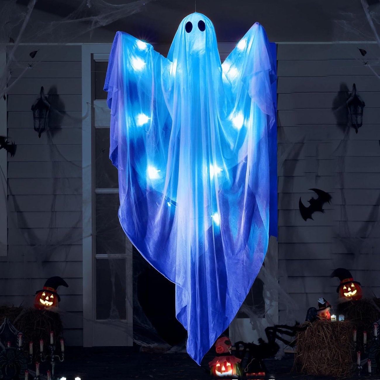 Halloween-Hänge-Geist mit gruseligem blauem LED-Licht