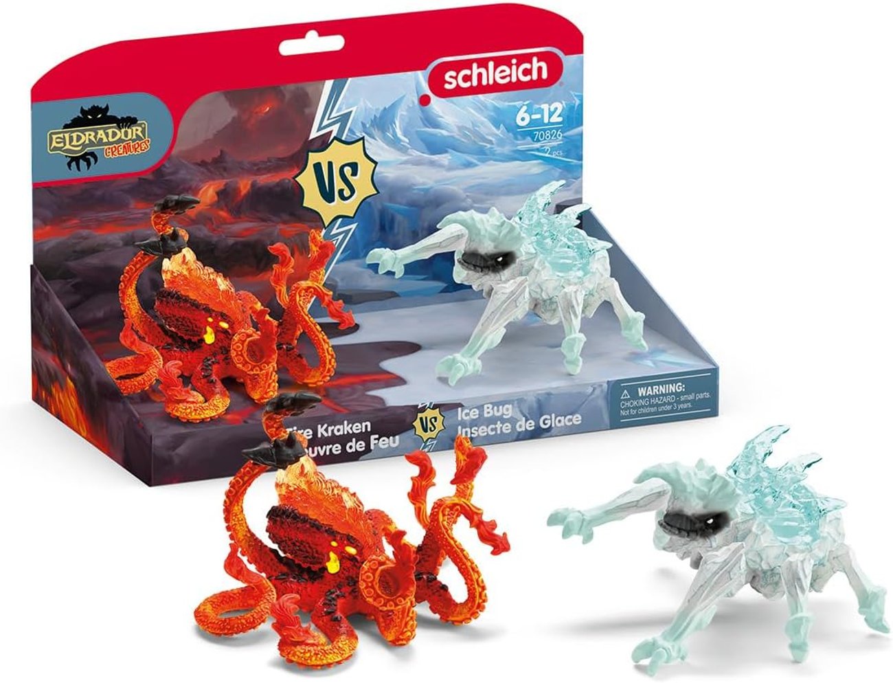 Schleich Eldrador Creatures 2er-Set: Eiskäfer vs. Feuerkrake