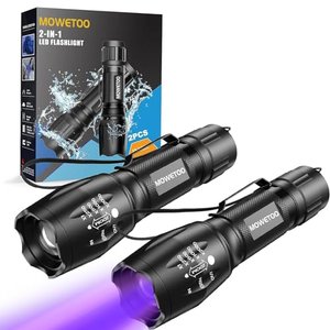 MOWETOO LED Taschenlampe, UV Taschenlampe 2 in 1