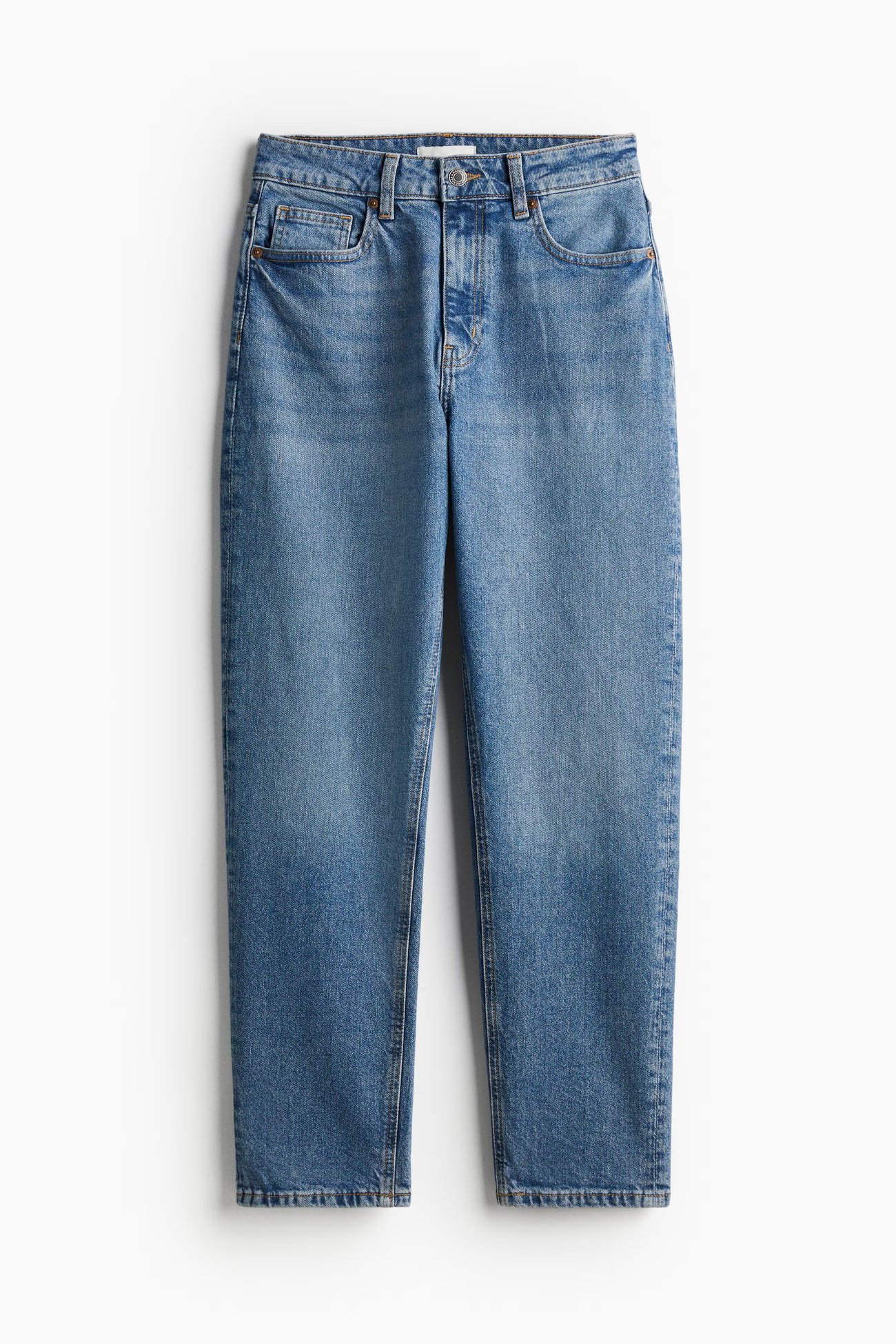 Slim Mom High Ankle Jeans - Blau