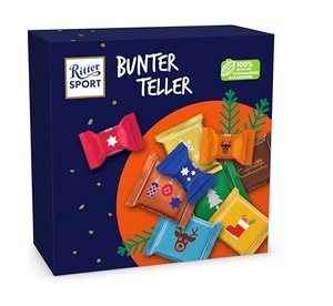 Ritter Sport Bunter Teller, kleines Schokoladen-Geschenk