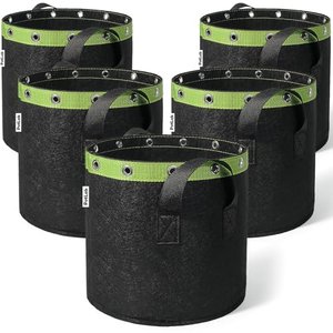 POTLAB 5 x 11 L Pflanzsack mit Griffen & Metallösen