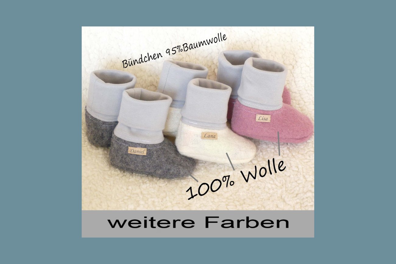 Babyschuhe Wollwalk mit Namen