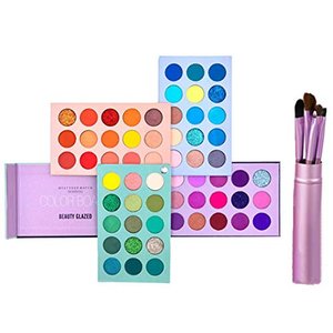 Beauty Glazed Makeup Sets, 60 Farben Lidschatten Palette Hochpigmentierter Schimmer Matt Glitter Mak