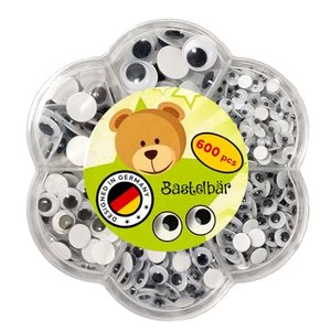 Wackelaugen Selbstklebend • 600 Stück • Premium Kulleraugen selbstklebend