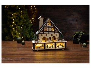 LIVARNO home LED-Winterdorf aus Holz