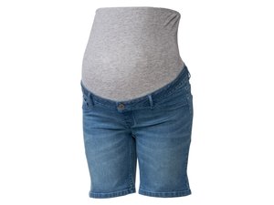 Esmara Damen Umstands-Jeansshorts, niedrige Leibhöhe mit elastischem Besatz