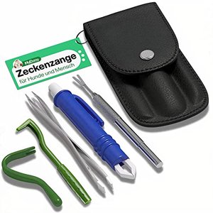 MYDAISY Zeckenzange 5er Set mit Etui