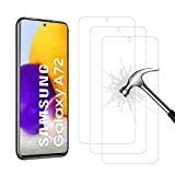 3 Stück - Schutzfolie für Samsung Galaxy A72 (Panzerglas), 9H Härte Schutzfolie, Anti-Kratzer/Bläsch