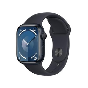 Apple Watch Series 9 (GPS, 41 mm) Smartwatch mit Aluminiumgehäuse und Sportarmband S/M in Mitternach