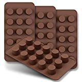Mini-Schokoladenform, 15 Mulden, Set mit 4 Stück, antihaftbeschichtet, lebensmittelechtes Silikon