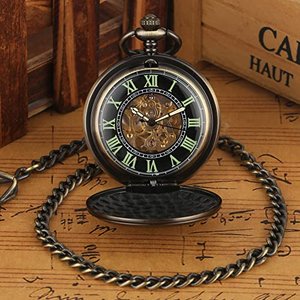 HOLZZEUG Taschenuhr mit Gravur in Bronze