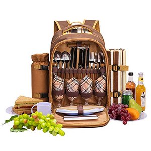 apollo walker 4 Person Picknick Rucksack Hamper Kühltasche mit Geschirr Set & Decke