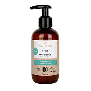 MABYEN Bio Baby Öl Mandel 200ml | Vegan, Parfümfrei, Naturkosmetik