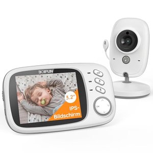 BOIFUN Babyphone mit Kamera, Babyfon, Video Überwachung mit 3.2" Digital LCD Bildschirm Wireless, VO