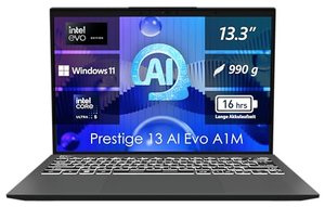 MSI Prestige 13 AI Evo (13,3", OLED, Intel Core Ultra 5, 16 GB RAM, 512 GB SSD)