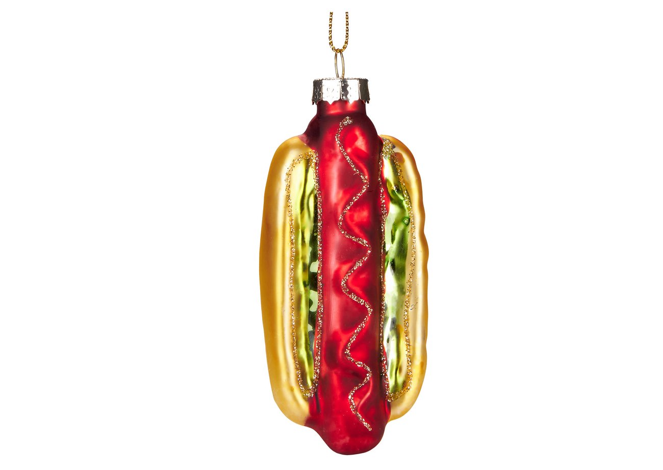 BRUBAKER Hot Dog - Handbemalte Weihnachtskugel aus Glas