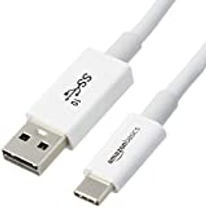 Amazon Basics - USB C Kabel auf USB Typ A, USB 3.1, 2. Generation, 0,9 m, Weiß