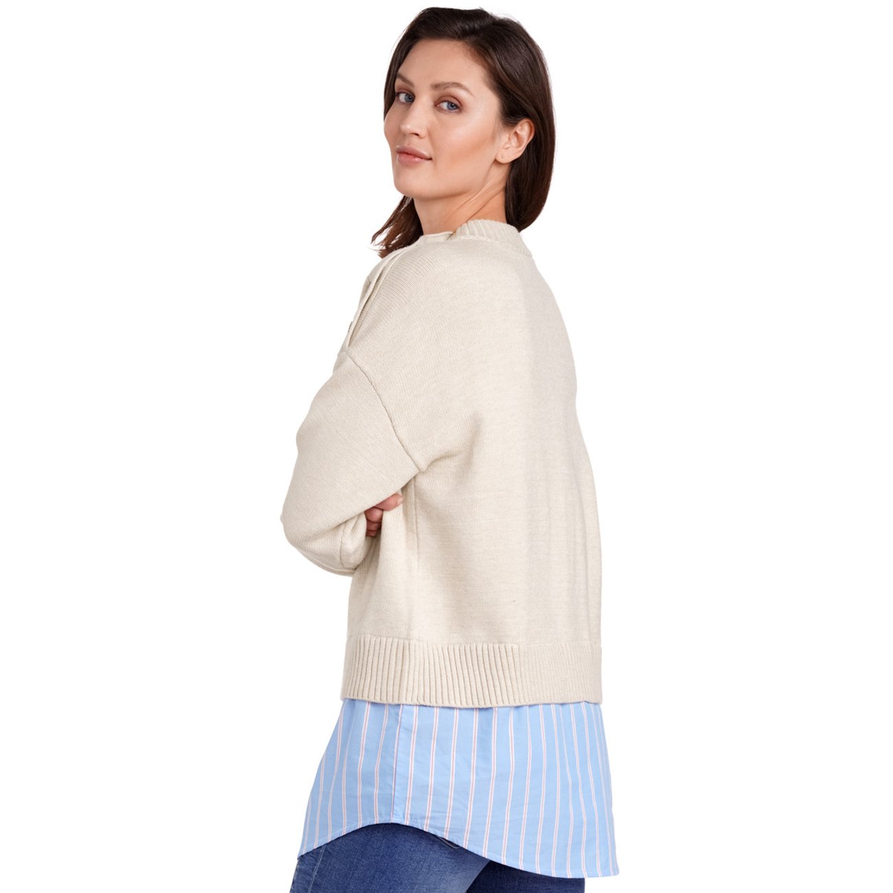 Damen Strickpullover im Lagen-Look