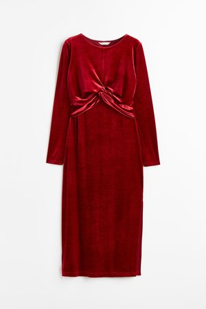 MAMA Stillkleid aus Velours - Rot - Damen
