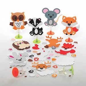 Baker Ross FE688 Waldtiere Hüpfspielzeug Bastelset für Kinder