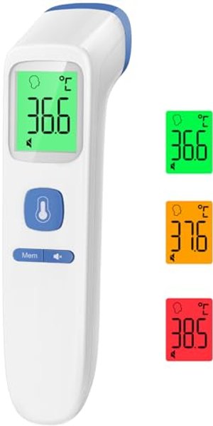Fieberthermometer Kontaktlos Stirnthermometer, Digitales Infrarot Thermometer für Babys und Erwachse