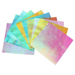 Milisten 100 Blatt glänzendes Origami-Papier - 10 Farben quadratisch schillerndes Papier Origami