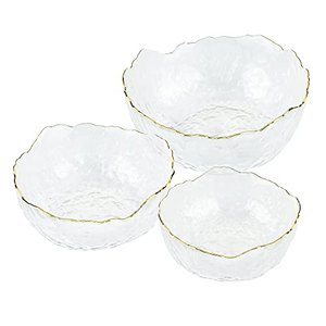 Navaris Glasschüssel Set mit goldenem Rand
