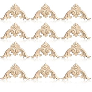 12 Stücke Holz Geschnitzte Ornamente