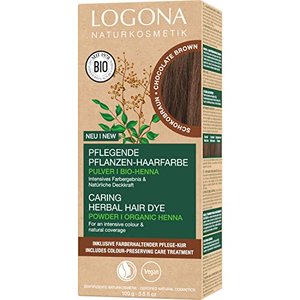 LOGONA Naturkosmetik Veganes Haarfarbe-Pulver mit Bio-Henna