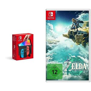 Nintendo Switch (OLED-Modell) Neon-Rot/Neon-Blau + The Legend of Zelda: Tears of the Kingdom