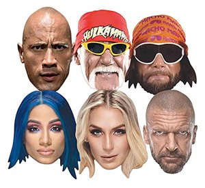 STAR CUTOUTS SMP428 Legendary WWE Stars Six Mask Pack - The Rock, Charlotte Flair, Hulk Hogan, Macho