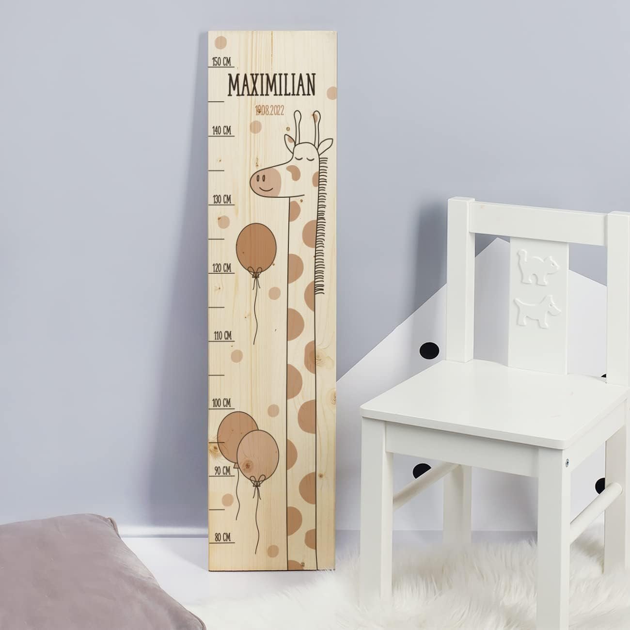 Striefchen Messlatte für Kinder mit Namen aus Holz