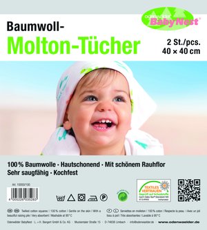 odenwälder Moltontücher 2er-Pack weiß - babymarkt.de