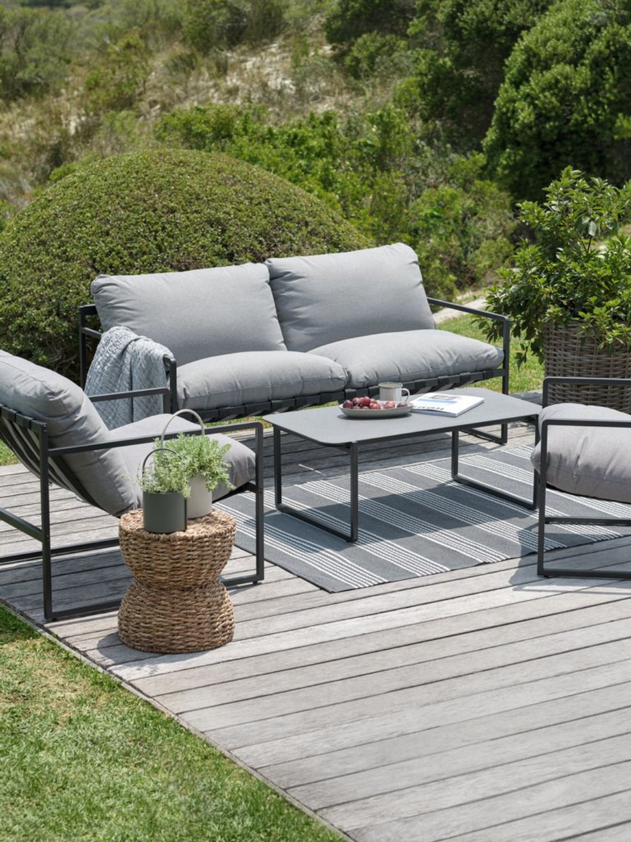 Lounge-Set RISVEDEN 4 Personen grau