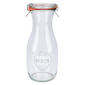 6x WECK-Saftflasche 530ml mit Gummiring und 2 Klammern