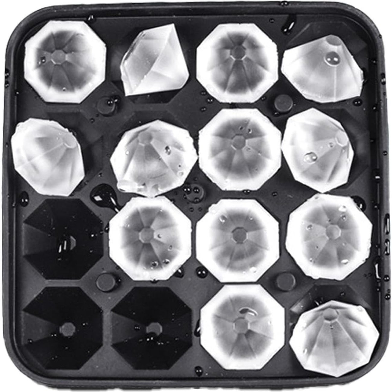 Diamant-Eiswürfelform (16 Stück mit Deckel)